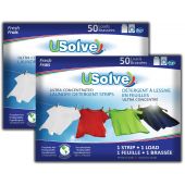 USolve™ Laundry Detergent Strips - Fresh Scent  - 2 x 50 Loads - In Plastic-Free Packaging - (2-PACK  Total 100 Loads)