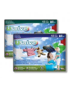 USolve™ Laundry Detergent Strips - Scented Combo  - 2 x 48 Loads - In Plastic-Free Packaging - (2-PACK  Total 96 Loads)